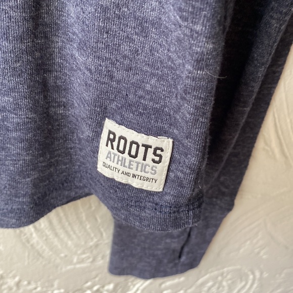 Dark Heather blue Roots long-sleeved athletic t-shirt size M - Picture 3 of 6